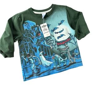 NWTS Old Navy baby Halloween print long sleeve Graphic Tee - Gr/blue, sz 12-18 m